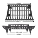 hykolity 24” Cast Iron Fireplace Grate Heavy Duty Fire Grates 3” Clearance - Like New