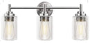 OUVR 3 Light Bathroom Light Fixtures KW-7225-3, Brushed Nickel Vanity Light - Brand New