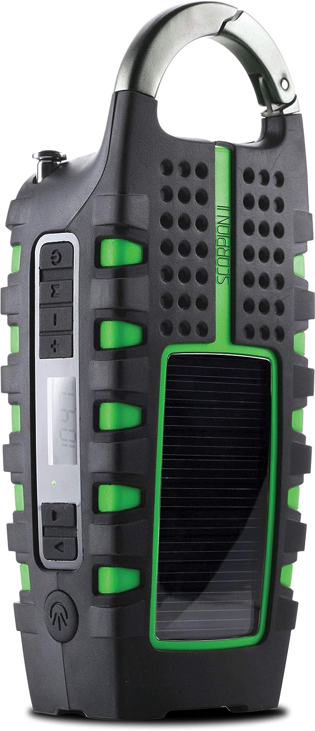 Eton - Scorpion II Rugged Multipowered Portable Emergency Weather Radio -Green Like New