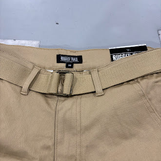 GALAXY BY HARVIC MEN'S RIPSTOP CARGO SHORTS WITH BELT - SIZE: 30 - KHAKI - Brand New