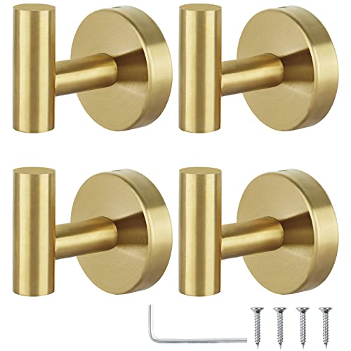 HOMAGIC TOWEL HOOKS BATHROOM COAT HOOK ROBE HOOK STAINLESS HEAVY DUTY - GOLD - Like New