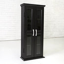 WALKER EDISON 4 TIER SHELF LIVING ROOM STORAGE TALL BOOKSHELF CABINET DOORS - Like New
