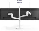 Ergotron LX Vertical Stacking Dual Monitor Arm 2 Monitors 45-509-216 - White Like New