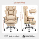 BESTFAIR FAUX LEATHER EXECUTIVE COMPUTER CHAIR - DARK BEIGE - Like New