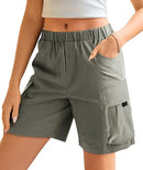 IVIR Summer Women 8" Cargo Bermuda Shorts Knee Length Long Shorts with Pockets - Brand New