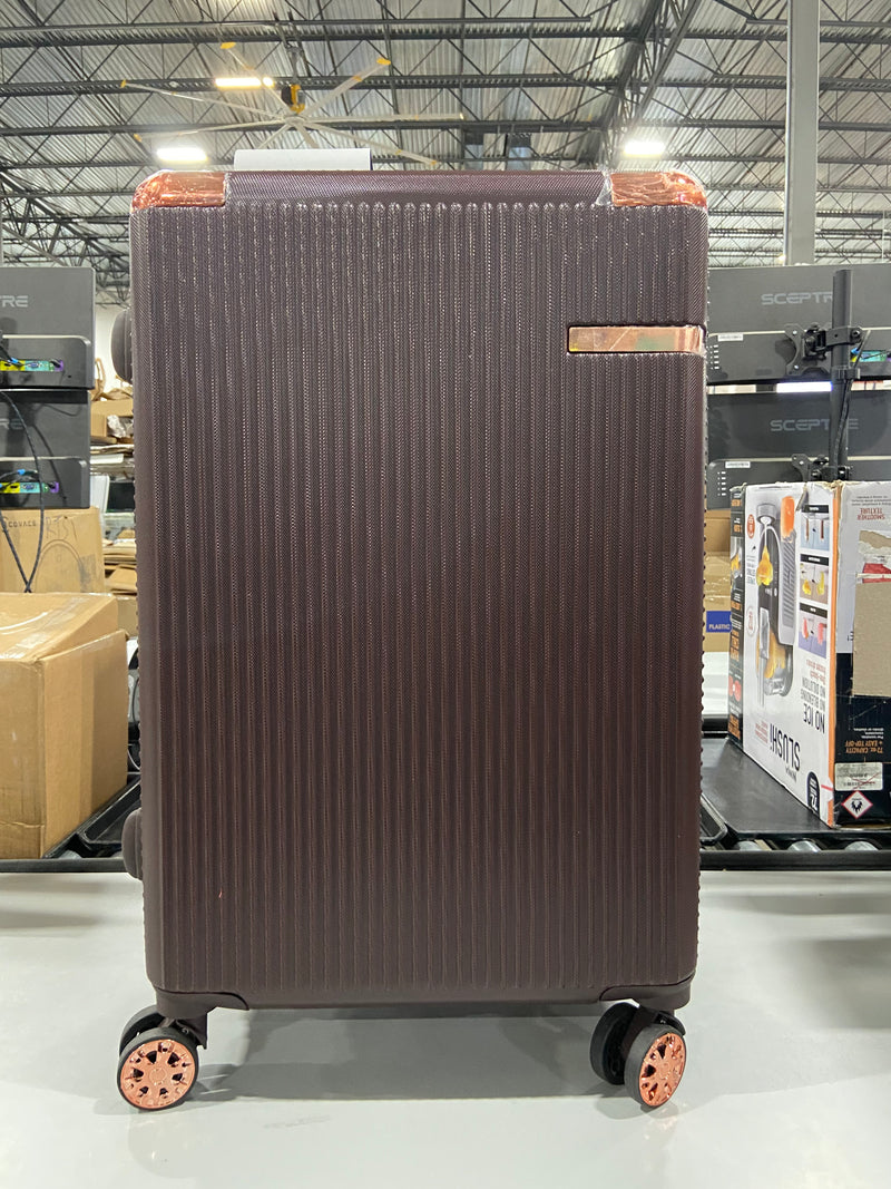 ADRIENNE VITTADINI 25" HARDCASE URBAN STYLE LUGGAGE - BROWN - Like New