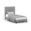 FURINNO LAVAL BUTTON TUFTED UPHOLSTERED PLATFORM BED FRAME TWIN - Scratch & Dent