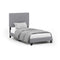 FURINNO LAVAL BUTTON TUFTED UPHOLSTERED PLATFORM BED FRAME TWIN GLACIER GRAY - Like New