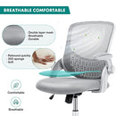 OLIXIS Wheels Ergonomic Home Office Flip-up Arms and Lumbar Support - Grey - Like New