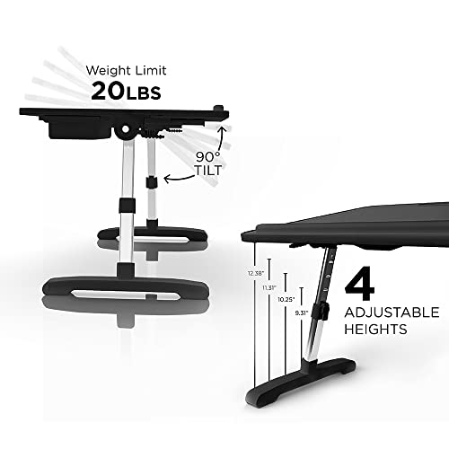 LIMITLESS INNOVATIONS TOTALDESK PORTABLE MODERN WORKSTATION AND LAP DESK BLACK Like New