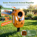 Soxayu Solar Ultrasonic Animal Repellent IP65 Waterproof Cat Repeller - Orange - Like New