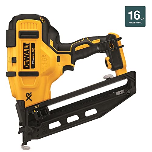 DEWALT 20V MAX XR LITHIUM-ION Cordless 16-GAUGE ANGLED NAILER TOOL ONLY - YELLOW - Like New