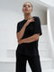 Talmont Women's Pajama Set Short Sleeve 2 Piece Pjs Sleepwear Silky Soft Black - Like New
