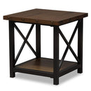 Baxton Studio Herzen 24-inch W x 24-inch D End Table - Brown and Black - Brand New