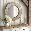 Barnyard Designs 31.5" Rustic Round Wood Mirror B07SK11VM2 - Brown - Brand New