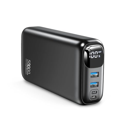 OHOVIV PORTABLE CHARGER 50000MAH POWER BANK 22.5W FAST CHARGING EXTERNAL - BLACK - Like New
