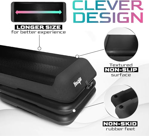 YES4ALL MULTIFUNCTIONAL AEROBIC STEP PLATFORM ADAPTER/VERSATILE - BLACK - Like New