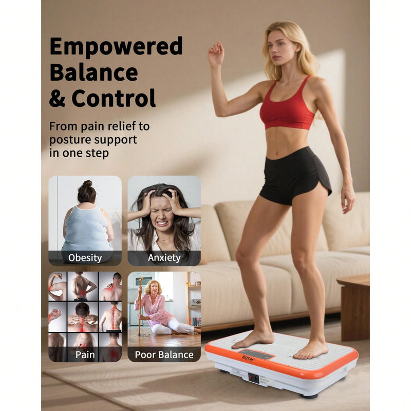 ROTAI VIBRATION PLATE EXERCISE MACHINE - ORANGE - Like New