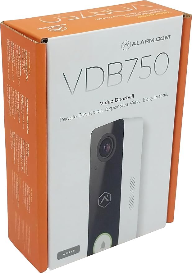 ALARM.COM ADC-VDB750 WIFI 2MP VIDEO DOORBELL CAMERA TWO-WAY AUDIO - WHITE - Like New