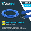 SharkBite 1/2" x 50 Feet Blue PEX-B Flexible Water Pipe Tubing U860B50 -NEW - Brand New