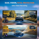 E-YEEGER DASH CAM FRONT AND REAR, 2.5K DUAL DASH CAMERA FOR CARS, 2560P - BLACK - Like New