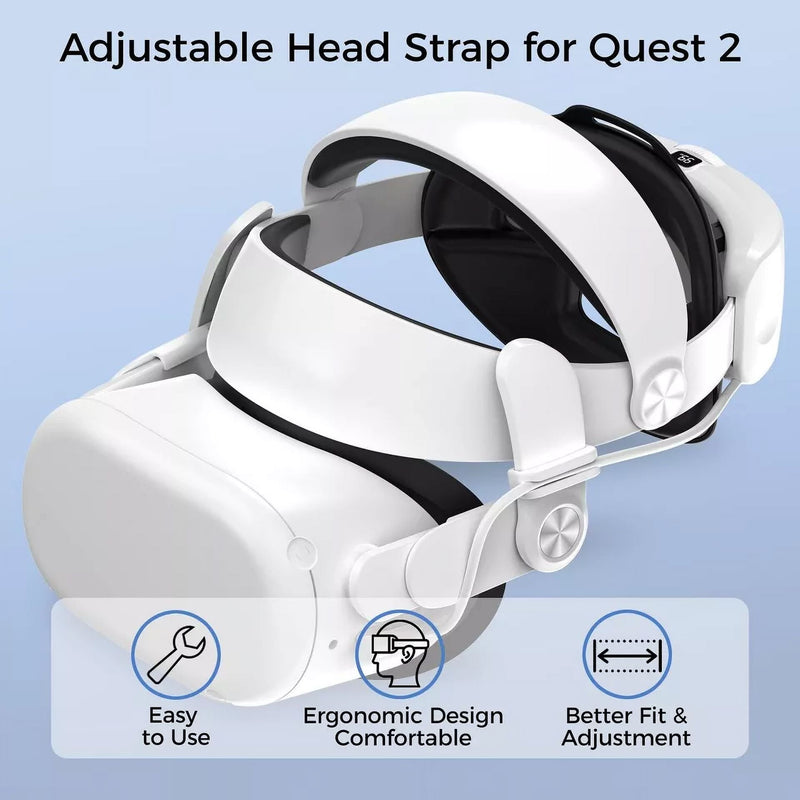 ALPHA DIGITAL NEXIGO S32 HEAD STRAP 6000 MAH BATTERY FOR OCULUS QUEST 2 - WHITE - Like New