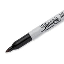 SHARPIE PERMANENT FINE-POINT MARKERS GRAY BARREL BLACK INK PACK 12 MARKERS - Brand New