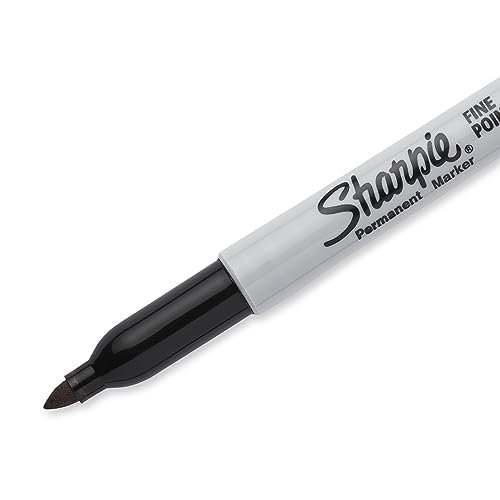 SHARPIE PERMANENT FINE-POINT MARKERS GRAY BARREL BLACK INK PACK 12 MARKERS - Brand New