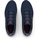 UNDER ARMOUR MEN'S CHARGED PURSUIT 3 BIG LOGO FREEDOM SHOES, SIZE:12 - NAVY/ RED - Like New