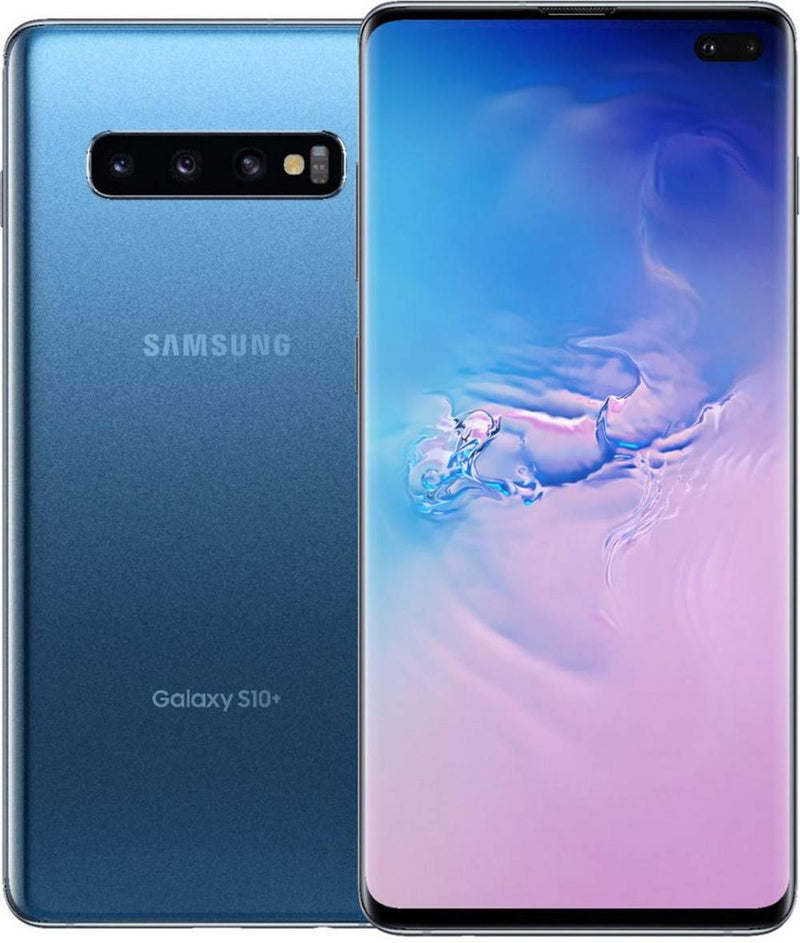 For Parts: SAMSUNG GALAXY S10+ 128GB SPRINT TMOBILE - PRISM BLUE CRACKED SCREEN/LCD