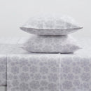 Tahari Home Full Sheets, 4-Piece Cotton Flannel Bedding, Snowflake Silver - FULL - Like New