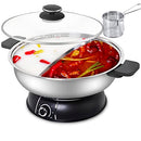 Austric Electric Shabu Shabu Hot Pot, 304 Stainless Steel Hot Pot with Divider - Brand New