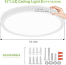 hykolity 18" LED Round Flat Panel Light,32W,3200LM,3CCT, ETL, B0B12MV6G7 - White - Like New