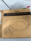 CUISINEL 10" DUAL HANDLE CAST IRON SKILLET IRON SILICONE HANDLES - BLACK - Like New