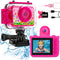 GKTZ Kids Waterproof Underwater Camera - Digital Action Camera, KD190 - ROSE RED Like New