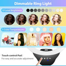 Sensyne 12"-in Ring Light with 67" Selfie Stick, Tripod, Phone Holder - BLACK - Like New