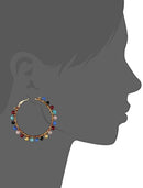 REBECCA MINKOFF MOROCCO BEADED HOOP EARINGS - MULTI - Brand New