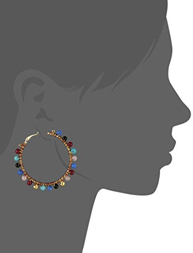 REBECCA MINKOFF MOROCCO BEADED HOOP EARINGS - MULTI - Brand New