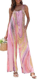 FKEEP WOMEN'S LOOSE V NECK SLEEVELESS JUMPSUITS ROMPER 2XL C-GOLDEN - Brand New