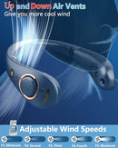 QMKKX NECK FAN MIST SPRAY BLADELESS FOLDING NECK FANS THAT BLOW COLD AIR BLUE - Like New