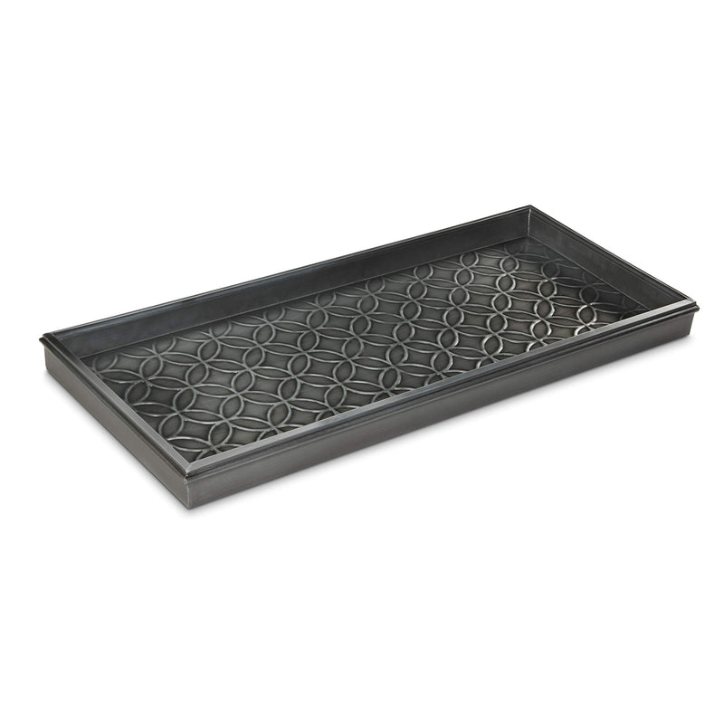 DOUBLE CIRCLES DARK ZINC GRAY 30 IN. X 13 IN. BOOT TRAY FOR BOOTS, SHOES, 205DZ - Like New
