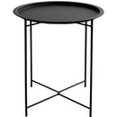 HollyHOME Folding Tray Metal Side Table - B07M84QMYN - Frosted Black - Like New