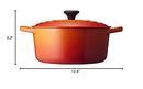LE CREUSET ENAMELED CAST IRON SIGNATURE ROUND DUTCH OVEN 4.5 QT - FLAME - Brand New