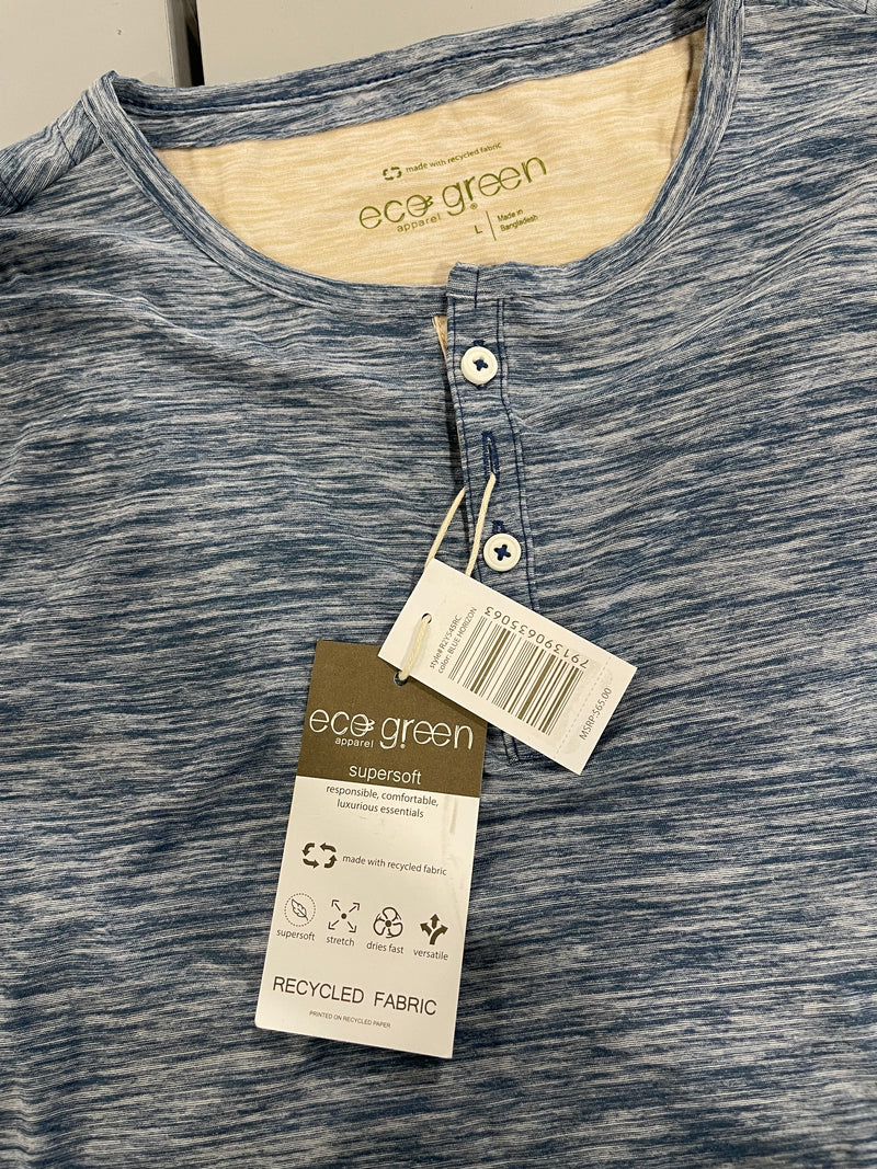 ECO GREEN APPAREL SUPERSOFT LONG SLEEVE SHIRT - SIZE: WOMEN L - BLUE HORIZON - Brand New