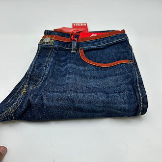 DIESEL BLUE DENIM TROUSERS - SIZE: MEN 33W X 32L - DARK DENIM BLUE - Brand New