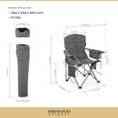 ARROWHEAD OUTDOOR Portable Heated Folding Camping Chair w/ 6-Can Cooler, 3 Heat - Like New