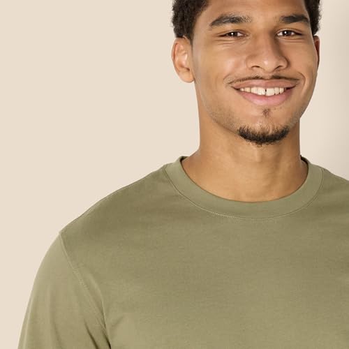 AMAZON ESSENTIALS MENS HEAVYWEIGHT RELAXED SLEEVE TEE BODN5Y LIGHT OLIVE XL - Brand New