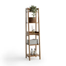 ZENNA HOME BAMBOO LINEN TOWER WITH 5 SHELVES - BAMBOO - Like New