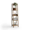 ZENNA HOME BAMBOO LINEN TOWER WITH 5 SHELVES - BAMBOO - Scratch & Dent