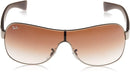 Ray-Ban RB3471 Shield Sunglasses - Matte Gunmetal/Brown Gradient Dark Brown - Like New